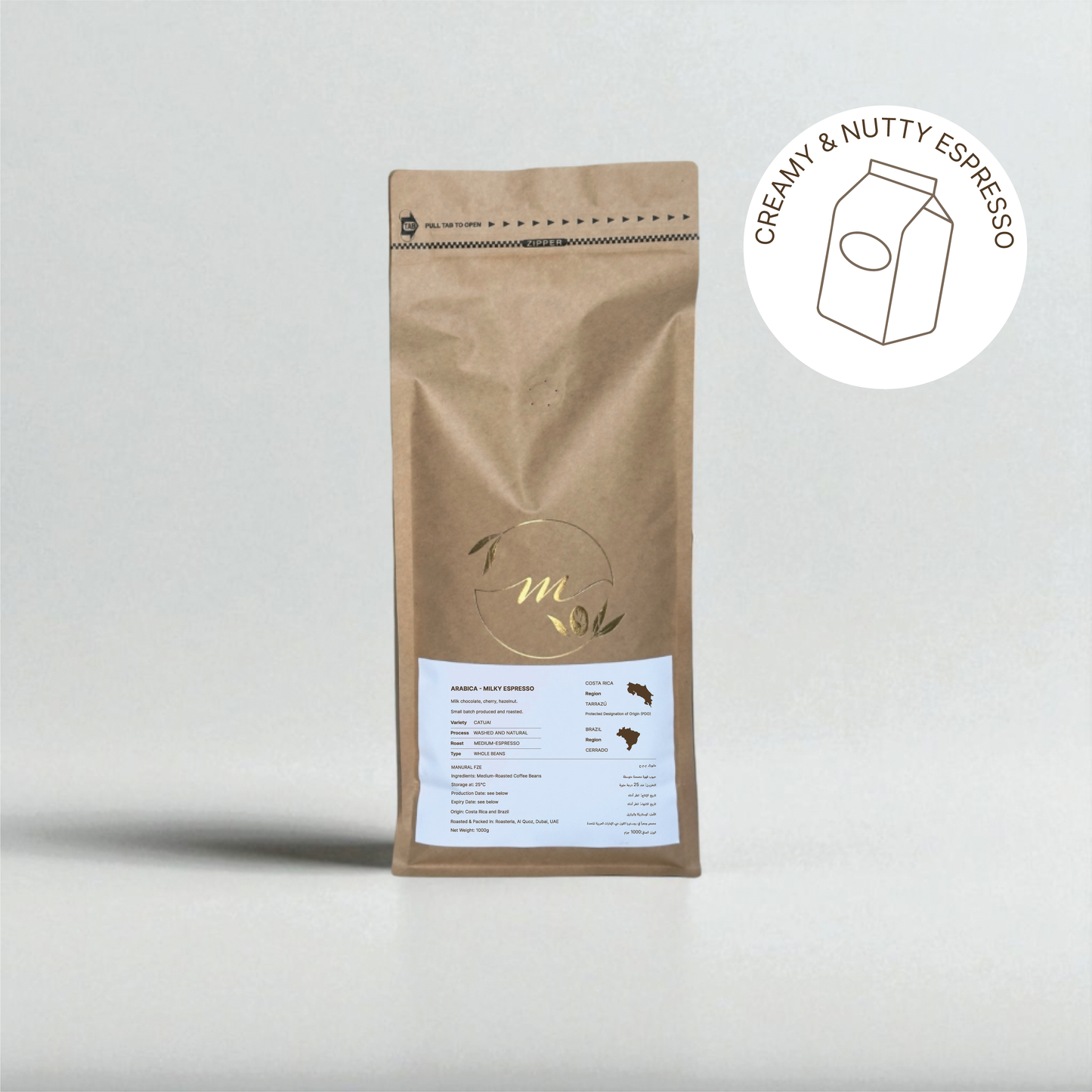Arabica-Milky Espresso - Brazil & CR Blend