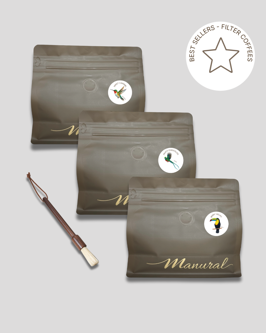 Best Sellers Filter Coffees - Free Shipping - Wood Brush on your first order
