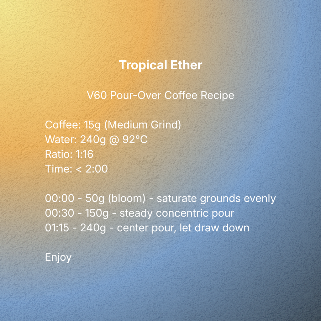 Tropical Ether V60 pour-over brew recipe